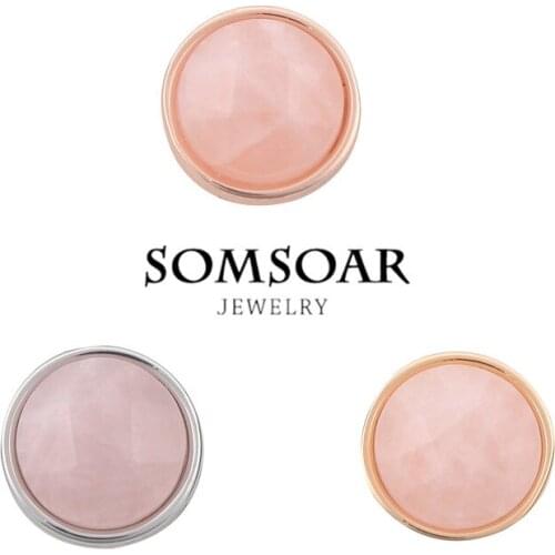 Somsoar Jewelry Round Wishing Stone Charms Fit For Leather Wrappable Bracelet Necklace10pcs/lot