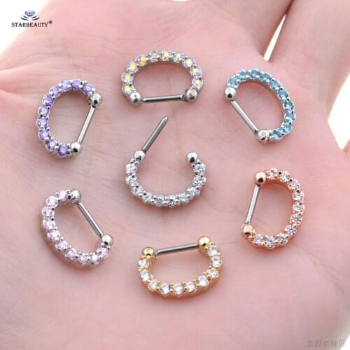 Starbeauty 1pc/lot Bijoux Moon Nose Ring Hoop Septum Clicker Rings Helix Piercing Tragus Nose Piercing Oreja Pircing Ear Jewelry