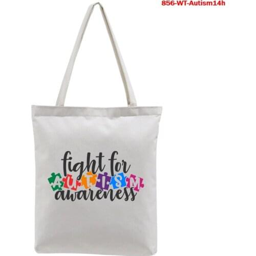 Autism Seeing The World Differently Print Shopping Bag Canvas Bolso Tote Jute Bag Recycle Bag Shopper Bag Eco Bag Tote Sacolas