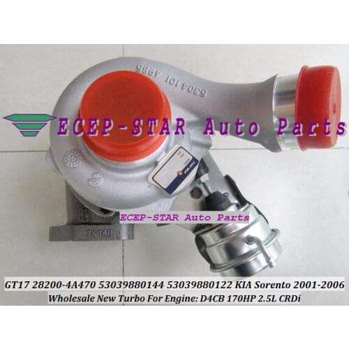 GT17 28200-4A470 53039880144 53039880122 Turbo Turbine Turbocharger For Hyundai For KIA Sorento 2.5L CRDi 2001-2006 D4CB 170HP