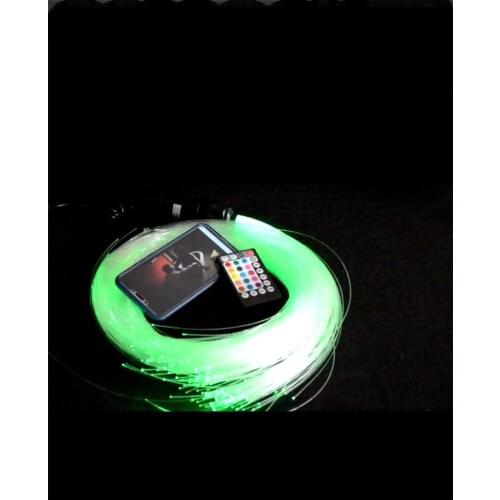 6W Fiber Optic Light Engine Smartphone APP RF Control RGB LED Remote music controller Star Car ceiling+2M(L) 0.75MM 100pcs cable