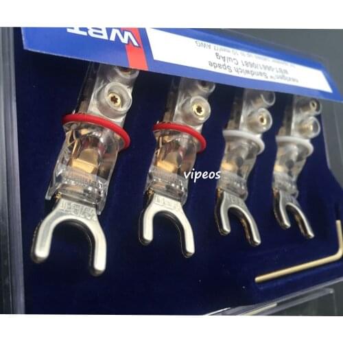 WBT 0681 CU Pure Copper Gold Plated Y Spade Free Welding Y Connectors Speaker Y Fork