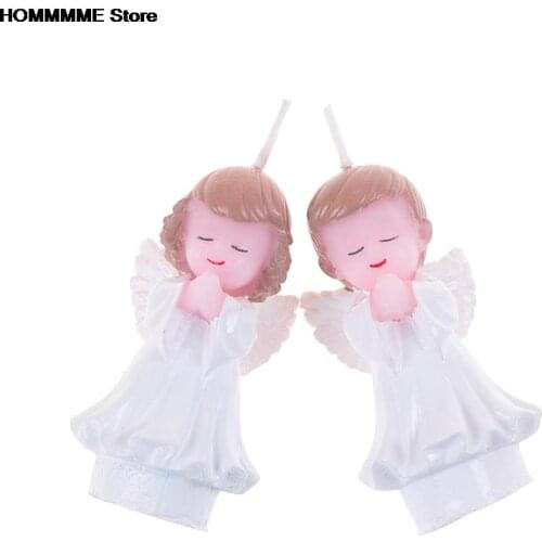 1X Angel Rosary Candle Cake Topper Christening Baptism Wedding First 1st Communion Baby Shower Table Centerpiece Decoration Gift