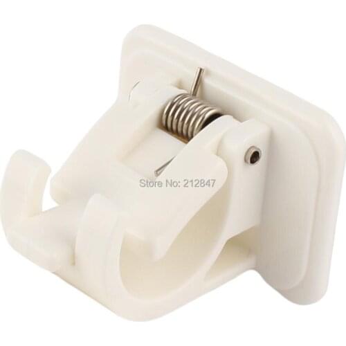 Window Kitchen Bathroom Curtain Support Rod Clamp Holder White 2pcs