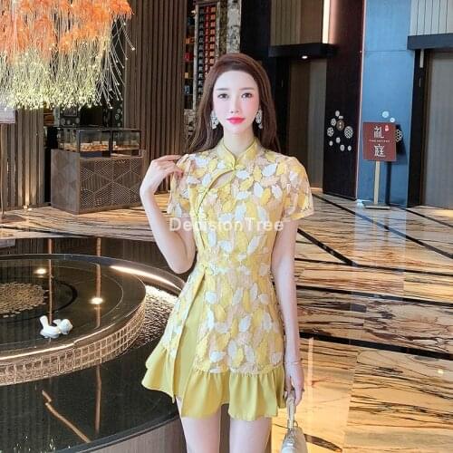 2021 chinese dresses qipao dress+pants set oriental dresses chinese style modern cheongsam oriental dress elegant party dress