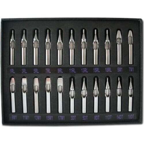 Hot Sale Best 22pcs Sizes Tattoo Tips 316 Stainless Steel Tattoo Nozzle Tips for Needles Set Kit