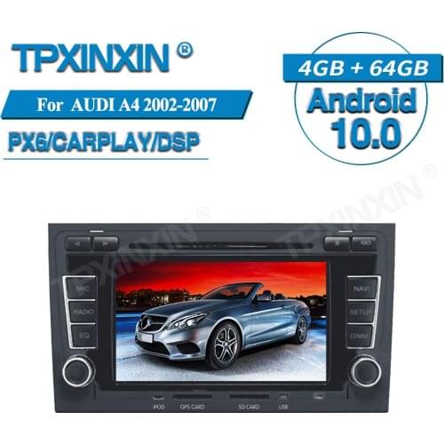 64GB For AUDI A4 2002-2007 Android 10 Radio Car Multimedia Player GPS Navigation Audio Stereo Screen DVD Head Unit Tape Recorder