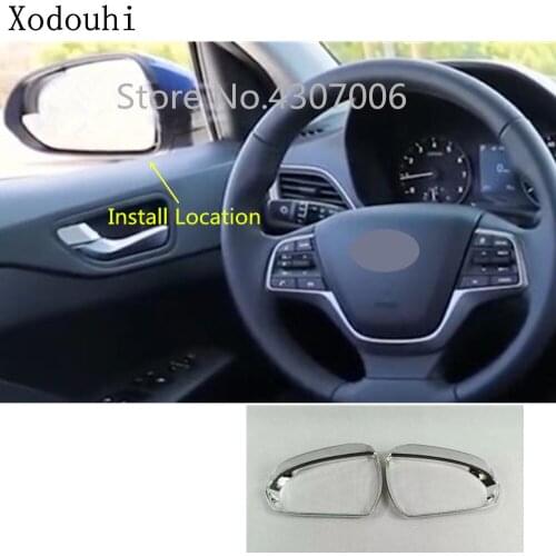 Car Rear Rearview Glass Mirror Rain Eyebrow Shield Sun Visor Cover ABS Cover 2pcs For Hyundai Solaris Accent 2017 2018 2019 2020