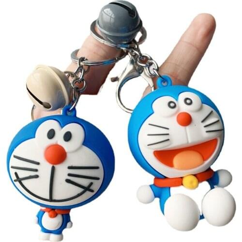 Cute Cartoon Doraemon Keychain Creative Anime Cat Doraemon Children Bag Pendant Key Ring Accessories Couples Charm Gift