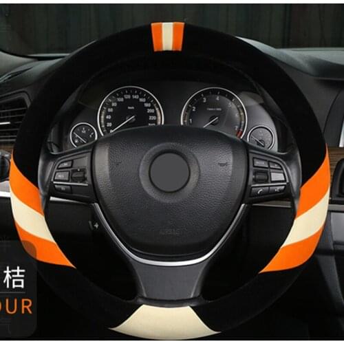 38CM Car Steering Wheel Cover Auto Flocking Steering Wheel Cover Funda Volante Universal Car Accessories