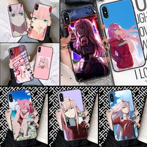 Anime Darling in the FranXX Phone Case Cover Hull For iphone 5 5s se 2 6 6s 7 8 12 mini plus X XS XR 11 PRO MAX black 3D