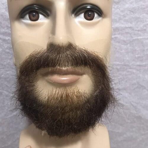 FXVIC Jet black human hair full beard and Mustaches extensions for party/ movie/ acting Top Quality