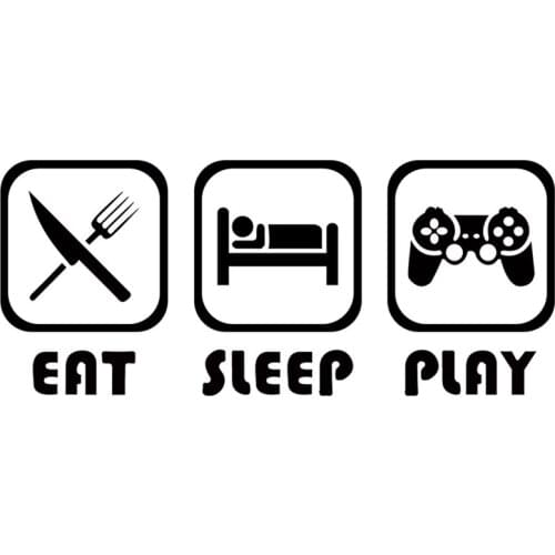 Eat Sleep Play Wall Decal Game Boy Decal Wall Sticker Vinyl Art Design Sticker Wall for Home Playroom Bedroom Decoration Wall