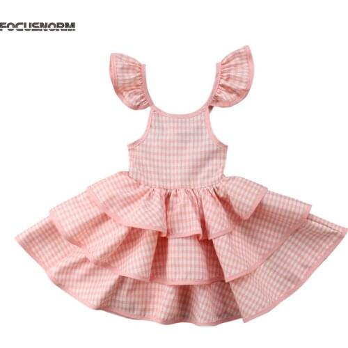 FOCUSNORM New Fashion Summer Toddler Kids Baby Girl Flower Dress Party Pageant Dress Clothes Outfits