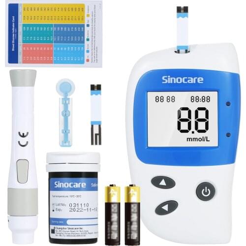SINOCARE safe-Accu 2 Blood Glucose Monitoring System Glucometer Blood Glucose Meter Blood Sugar Test Kit Unit mg/dL