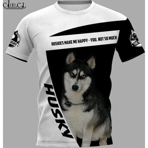 HX 2021 Popular Animal Husky T Shirt 3D Print Tops Harajuku Fashion Tees Women Mens T-Shirt Clothing Drop Shipping