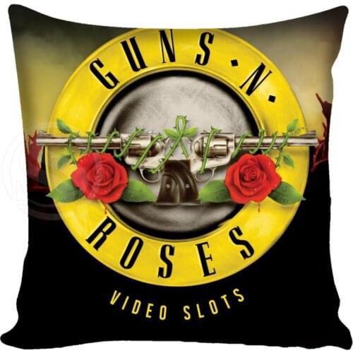 Customized Pillow Cover Decorative Pillowcase Guns N' Roses Square Zipper Pillow Cover 20X20cm,35X35cm,40x40cm