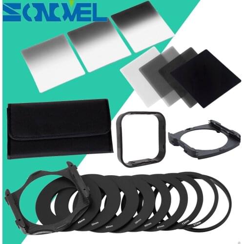 Complete ND2 ND4 ND8 ND16 Neutral Density Square Filter Set for Cokin P+Filter Holder+Adapter+Square Hood+Graduated ND2 ND4 ND8