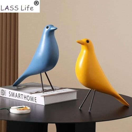 Creative Resin Craft Bird Figurines House Bird Animal Statue Dove of Peace European Mascot Home Bar Coffee Decor Decorative