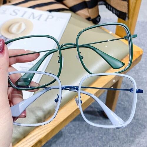 Big Frame Square Anti Blue Light Glasses Women Oversized Computer Goggle Clear Lenses Eyewear Unisex Optical Eyeglasses Lunettes