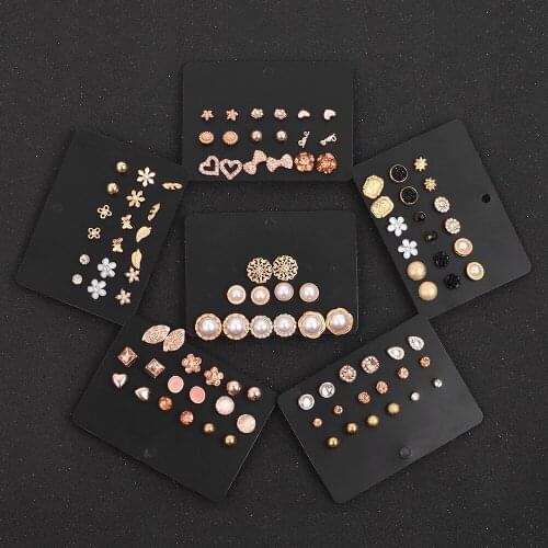 Meetvii 9 Pairs Vintage Flower WomenS Earrings Set Pearl Crystal Stud Earrings Geometric Earrings for Women 2020 Jewelry Gift