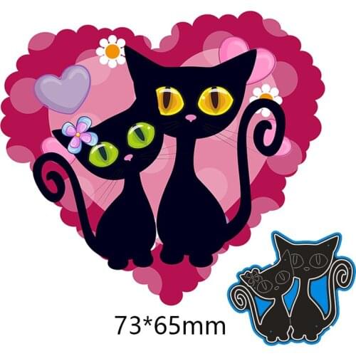 73*65mm 2pcs cats New Metal Cutting Dies Scrapbook paper Decoration Embossing DIY Paper Card Craft