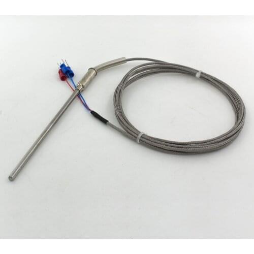 FTARP08 PT100 type 2m metal braided cable 100mm flexible probe head RTD temperature sensor diameter 3mm 4mm 5mm 6mm