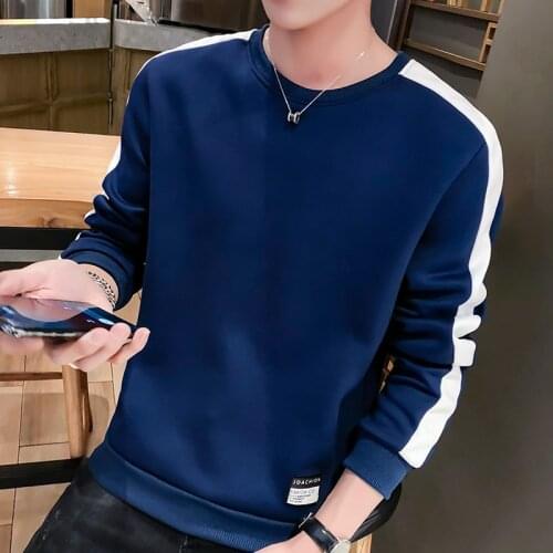 Sweatshirt Mens Spring Autumn Long-sleeved Korean Style Trend Round Neck M-4XL Loose Big Size Factory Wholesale