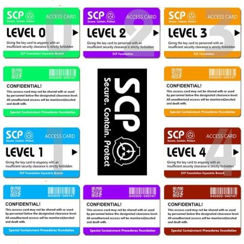 SCP secret foundation Card Stickers Special Logo Cosplay Access Grade DE-2552