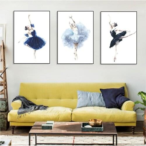 Nordic Canvas Painting Ballet Lady Wall Art Poster Picture Home Decor Children Bedroom Living Room Home Decor Painting