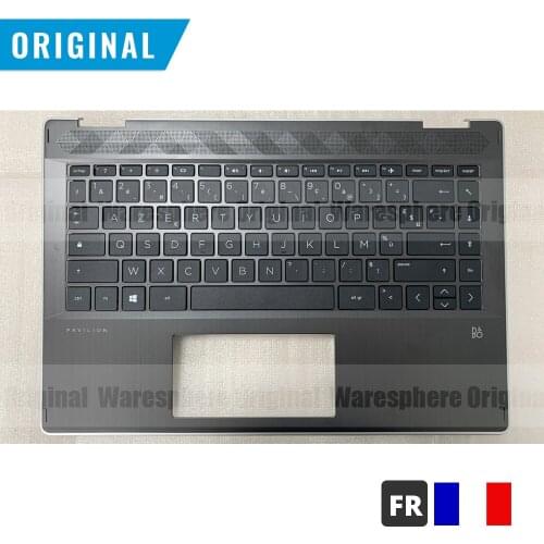 New Original Palmrest Upper Case for HP Pavilion X360 14-DH Top Cover With FR Non-Backlit Keyboard French Layout Sliver Side