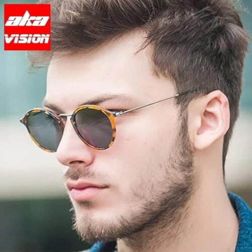 AKA VISION Oval Retro Sunglasses Men Brand Designer Eyeglasses for Men/Women Vintage Glasses Men Luxury Oculos De Sol Feminino