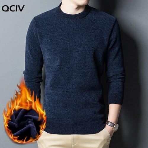 Autumn and Winter Boutique Sweater Mens Loose Bottoming Sweater Round neck Plus Velvet Thick Chenille Warm Sweater