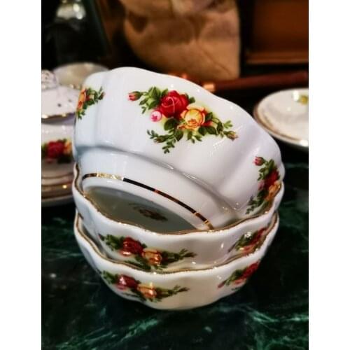 Guci Creative thread relief bone china dinner plate rose tableware christmas decorations home Thread embossed Bone China gold