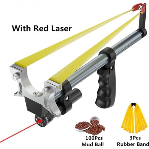 2021 Quality Telescopic Slingshot Straight Rod High Power Red/Green Laser Stainless Steel Bow Catapult Outdoor Shooting Hunting