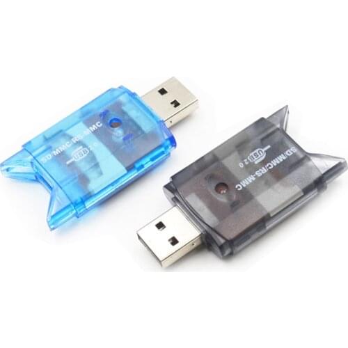 Multi Memory Card Reader Writer Adapter Connector All in 1 USB 2.0 Card Reader For Micro SD MMC SDHC TF Memory Card Max 64GB