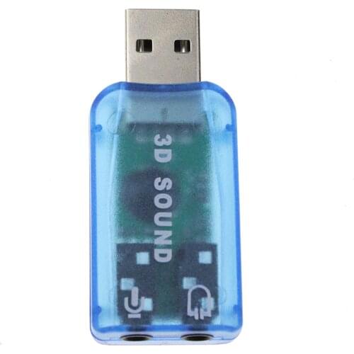 Mini External 3D USB Sound Card 5.1 Channel Audio Card Adapter 3.5mm Speaker Microphone Earphone Interface For PC Computer