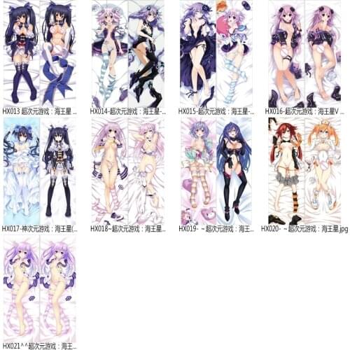 Japanese Anime Hyperdimension Neptunia Neptune Purple Heart Hugging Body Pillow Case Pet Pillowcase Cover 2way Noire Blanc