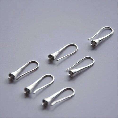 Free 100PCS Wholesale Lot Findings Bright 925 Sterling Silver Earring Bail Trumpet Hook Ear Wires For Swa Crystal FY-06