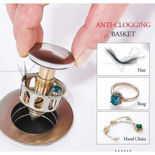 1PC Wash Basin Bounce Drain Filter Sink Drain Vanity Stopper Bathroom Accessories Bathtub Plug Trap Hair Catcher Faucet