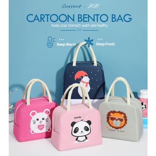 1PC Cartoon Panda Lunch Bag Kids Women Cute Portable Travel Picnic Bags Waterproof Insulation School Breakfast Cooler Bag