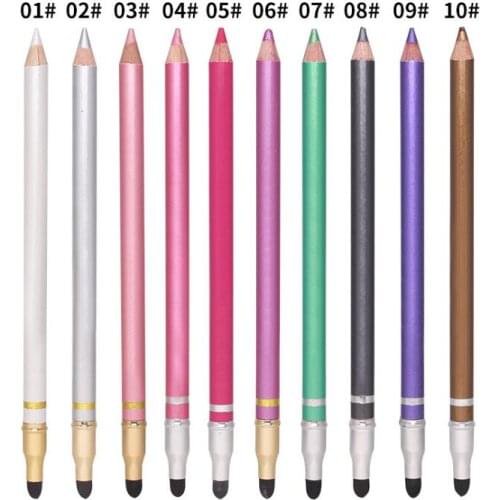 100pcs/lot DIY Double-headed Beaded Eyeliner Eye Shadow Pencil Waterproof No Shading Highlighter Silkworm Pen Eye Makeup HA1852