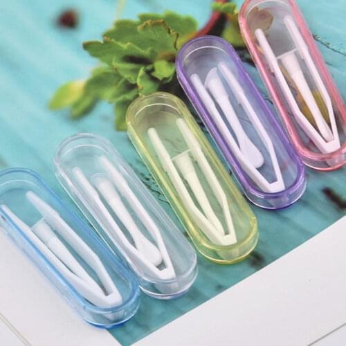 2pcs/set Multicolor Glasses Accessories Contact Lenses Matching Forceps Rod Group Box Tweezers Suction Stick for Special Clamps