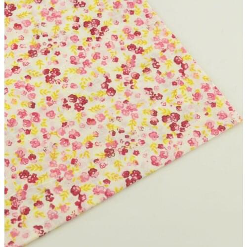 2016 New Arrivals Tecido Cotton Fabric Fat Quarter Printed Red Flowers and Yellow Leaves Designs Tissu Telas Home Textile Crafts