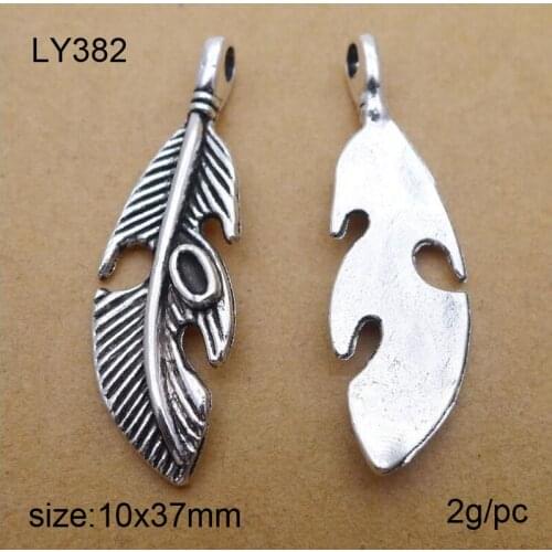 25pcs Antique Silver Alloy Leaves Charms Pendants For DIY Jewelry Making Findings 10x37mm