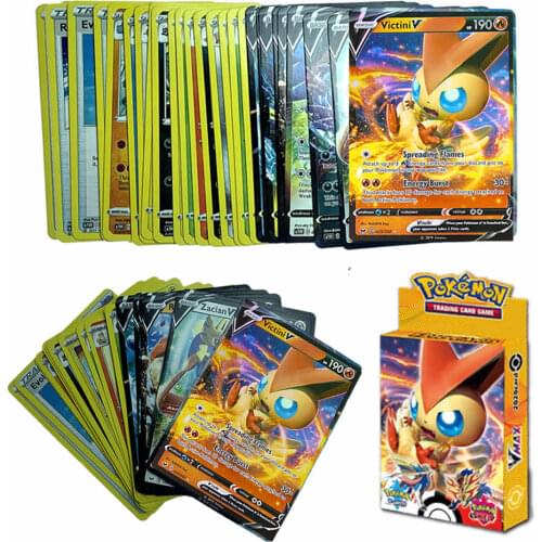 New 25Pcs/Random Box Pokemon Vmax Cards TAKARA TOMY Kids Battle Trading Collection Booster English Version EPIC Card Toys Gift