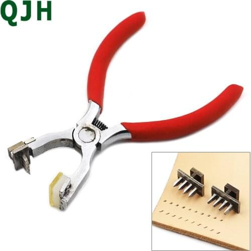 4mm leather puncher pliers DIY leather craft tool oblique hole diamond hole suture puncher tool hand pressure punch installation