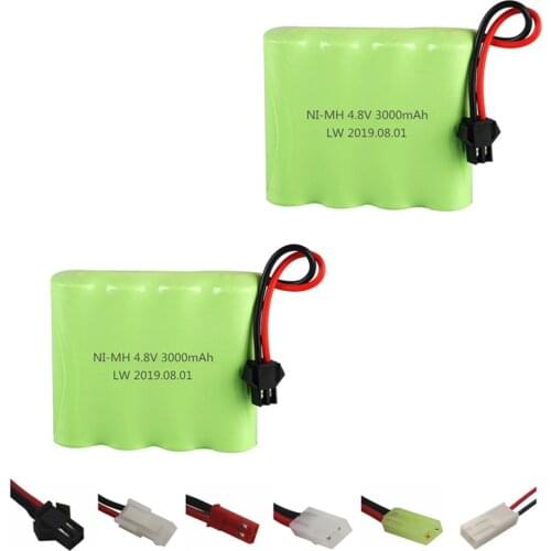 4.8v 3000mah Rechargeable Battery For Rc toys Cars Tanks Robots Boats Guns 4.8v 2400mah Ni-MH Battery 4*AA Battery Pack