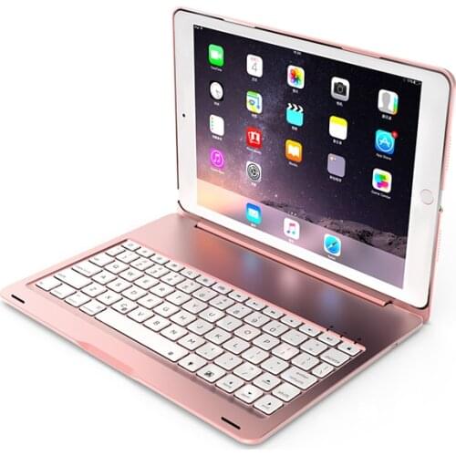 Aluminum Smart Cover with 7 Colors Backlit Bluetooth Keyboard for iPad 10.2 7th Gen 2019 8th 2020 90 Degree Flip Case+Stylus