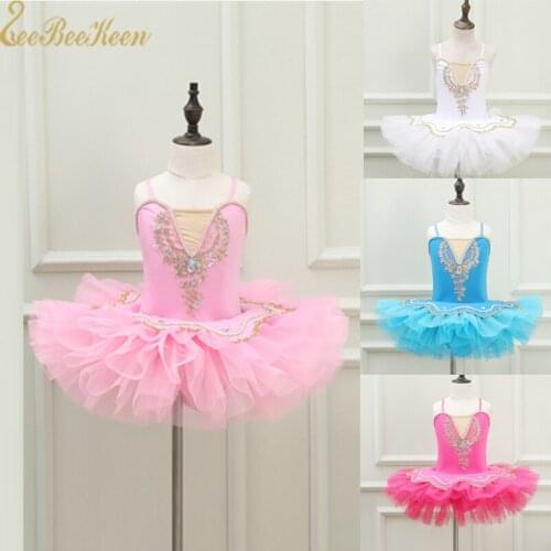 Girls Ballet Dress Tutu Dance Dress For kids Pancake White Swan Lake Ballet Show Ballerina children Stage Performance Costume